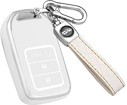 ontto Coque de clé compatible avec Honda Accord Civic pour Odyssey, Blanc (long porte-clés)
