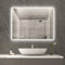 byecold 250W Infrarotheizung Spiegelheizung Spiegel Heizung Infrarot Badspiegel mit Wetter Touchschalter Smart WiFi Badezimmerspiegel mit LED Beleuchtung Warm/Kalt - Horizontal 80X60CM