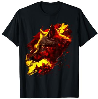 Lobo Ibérico Místico Colores De La Bandera De España Camiseta