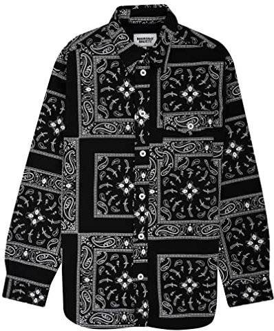 DOOMSDAY SOCIETY Jacket Hemd Langarm Bandana Herren Schwarz, Schwarz , Large