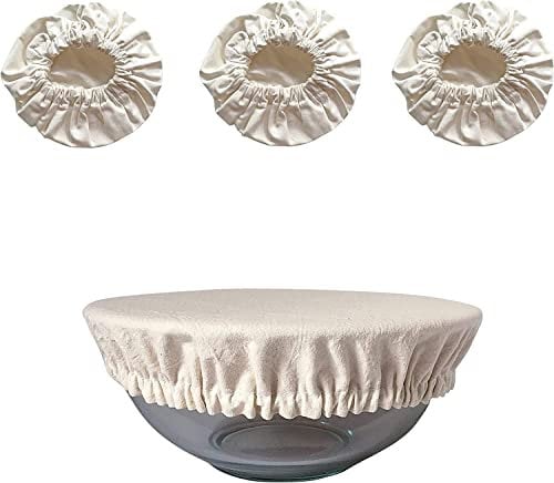 Hell Blues 4 - Pack Linen Bowl/Jar Cover Breathable Fabric Machine Washable Cloth Mason Organic Jar Lids ~ Small to Medium bowl covers (2M, 2S)