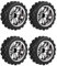 RC Auto Reifen Set,RC-Autoreifen, Gummi, 4-teiliges Set, Racing-Geländewagen-Reifen, Gummireifen, Felge für RC-Autoteile Im Maßstab 1:10 (schwarz) (Goldener Umriss)