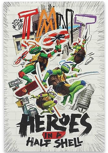 Open Road Brands Teenage Mutant Ninja Turtles Heroes in a Half Shell Metallschild – lustiges TMNT Wanddekoration für Schlafzimmer oder Männerhöhle
