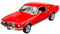 DROMADER Welly Ford Mustang GT 1967 Coupe Rot 1/24 Metall Modell Auto Die Cast Neu im Kasten
