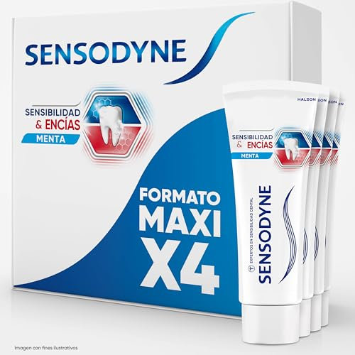 Sensodyne Sensibilität und Zahnfleisch Zahnpasta mit Fluor, Linderung für empfindliche Zähne und Verbesserung der Zahnfleischgesundheit, Packung mit 4 x 75 ml