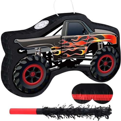 Waenerec Auto Pinata mit Pinata Stick & Aufhängeschlaufe Mexikanische Pinata Spiel für Monster Truck Party Dekorationen Rennauto Pinata Thema Geburtstag Karneval Party Supplies