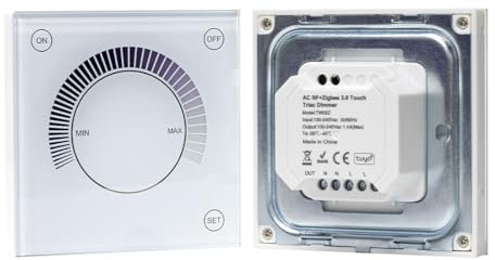 BTF-LIGHTING 2.4Ghz ZigBee 3.0 Triac AC Dimmer Touch Panel per luci di striscia LED dimmerabili trasformatore compatibile con Alexa Google Home Smartphone APP di controllo (Triac Dimmer Panel Only)