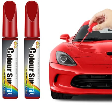 Skeadex 2 Stück lackstift Auto Lackstift Rot Glänzend Autolack kratzer Entfernen Lackstift Auto Lack Reparaturset mit Weicher Bürstenkopf für Auto Motorrad Kratzer (2 Rot)