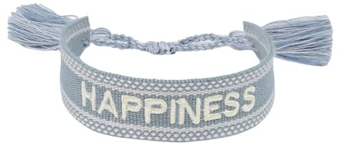 Selfmade Jewelry Armband Damen Stoff, Gewebtes Armband Stoff, Boho Armband Damen, Geschenk Muttertag (HAPPINESS)