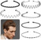 6PCS Sport Unisexe Serre Tete Accessoires, Bandeaux Ondulés Unisexes, Bandeau en Métal Noir à Vagues, Bandeau Metal Homme, Multi-Style Bandeaux Ondulés Élastique pour l'extérieur, Yoga, Femmes, Hommes