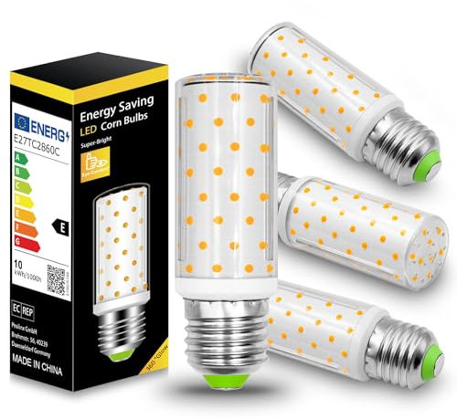 TZHILAN E27 LED Mais Birne 12W Glühbirne Warm White 3000K 1200LM Ersetzt Glühbirnen 100W, Edison Schraube E27 Maiskolben Led Energiesparlampe Birnen Led Kerze Licht Glühbirne Nicht Dimmbar - 4er Pack