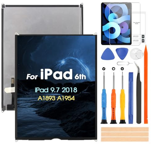 ARSSLY LCD Schermo per iPad 6th Gen Sostituzione Schermo per iPad 2018 A1893 A1954 9,7 Glass Pannello Schermo Sostituzione Matrix (senza Touch Screen)