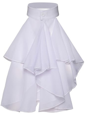 YHAILI Faux col colonial victorien jabot médiéval steampunk costume détachable blanc col à volants victorien