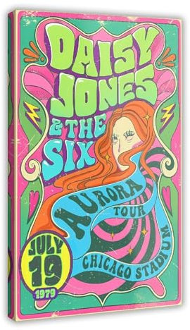 Daisy Jones & The Six Aurora Tour Chicago-Stadion, Wandposter auf Leinwand, Poster, Schlafzimmer-Dekor, Sportlandschaft, Büro, Raumdekoration, Geschenk, Rahmen-Stil, 60 x 90 cm