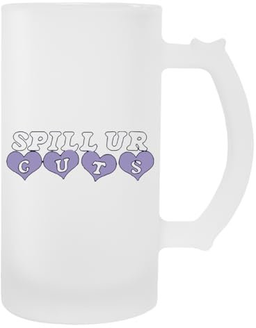 Newtee Spill Ur Guts Premium Taza Transparente De Vaso De Cerveza Con Asa