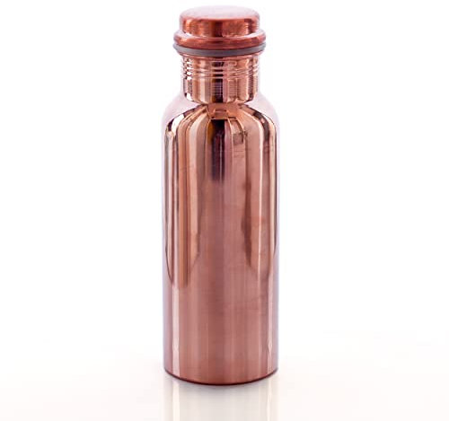 2activelife Pure Copper Water Bottle 600ml (20.28 oz) | Plain Design Leak-Resistant | Ayurvedic Wellness Enhancer | Sturdy Airtight Cap | 100% Copper for Natural Health Benefits