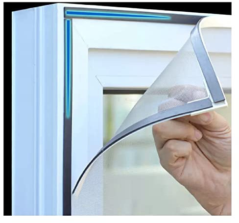Zanzariera magnetica personalizzabile con rete ignifuga e misura regolabile, ideale per qualsiasi finestra, telaio bianco, facile installazione 100 x 120 cm