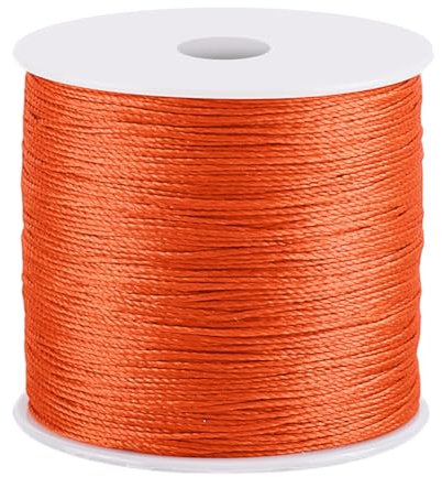 PH PandaHall 0.5mm Waxed Cord, 115 Yards Orange Waxed Polyester Threads Wax Cord Waxed Beading String Twine for DIY Bracelet Necklaces Dreamcatcher Jewellery Making Macrame Sewing Project
