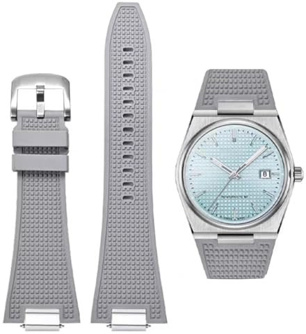 AIYIRUO Armband für Tissot PRX Uhrenserie, Weicher Gummiband für Tissot PRX Powermatic 80,12mm Schnellspanner mit Metalladapter Herren Uhrenarmbänder für Tissot PRX Serie Uhren T137.407/410