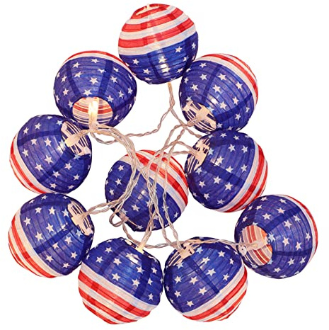 SOIMISS 1stück Independence Day Lichterkette Amerikanische Flagge Batteriebetriebene Kreative Dekoration Für Feiertage Partys Und Patriotische Anlässe Warmweiß Batterien Nicht