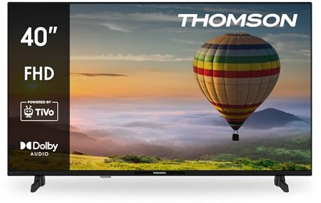 Thomson 40 Zoll (100 cm) FHD Smart TV, Wi-Fi, Sprachsteuerung, HDR10, Dolby Audio, Triple-Tuner (Kabel/Satellit/Antenne), HDMI, USB, Netflix, YouTube, Prime Video, Disney+ – 40FT2S35