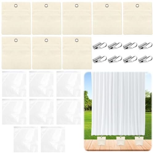 Muyohix 8er Set Gewichtstasche für Außenvorhänge, Tragbare Gewichtstasche-Outdoor-Vorhang Leinwand Gewichte, Outdoor Vorhang Sandsack für Garten Pavillon Vorhänge Zelte Tischdecken