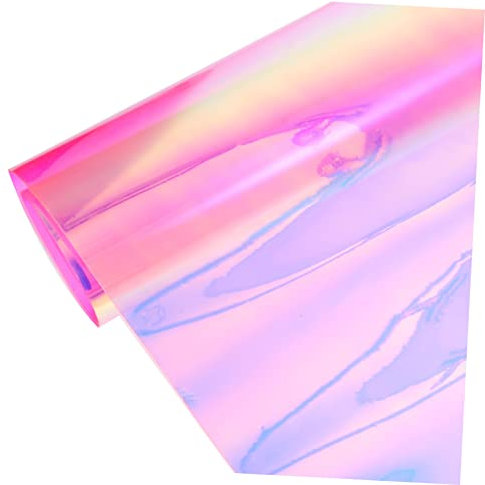UKCOCO DIY Holografisches PVC-stoffblatt Buntes Selbstklebendes Filmmaterial Für Taschen Kostüme Und Bastelprojekte