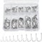 100Pcs Carbon Steel Barbed Circle Fishing Hooks Kit 10 Sizes (3#-12#) with Plastic Storage Box Fish Hooks for Saltwater and Freshwater Carp Bass Trout Fishing Accessories