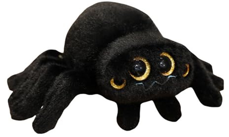 TROYSINC Plüschtier Spinne Kuscheltier, Weich Cartoon Spinne Plüsch Puppe Spielzeug Stofftier Plüschkissen Halloween-Dekoration Für Kinder Geschenk (25cm,Schwarz)