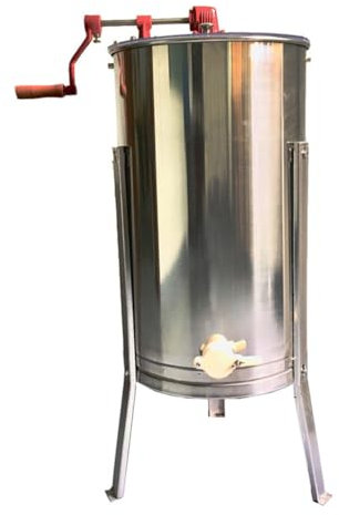 WRJAHCG Extracteur de Miel Manuel 3 Cadres, Centrifugeuse Miel Acier Inoxydable, Séparateur, Profond 63 cm, avec Support réglable en Hauteur, pour Apiculture,2 Frames