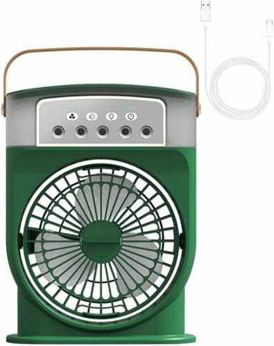 Polarlux Air Cooler, Portable Air Cooler Fan Air Conditioner Rechargeable Frost Fan With 3 Wind Speeds 3 Spray Modes 5 Large Spray Holes Cooling Fan For Office Home, Grün