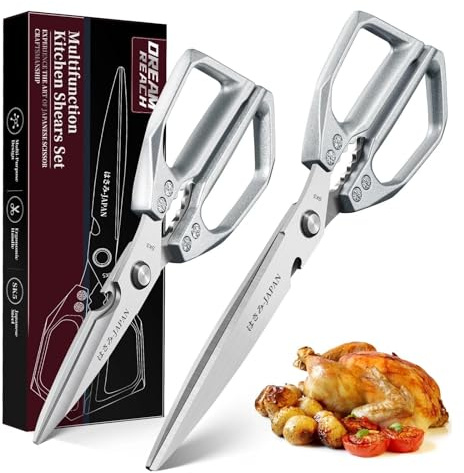 Dream Reach Küchenschere Geflügelschere Set mit Ergonomischem Griff, Silver