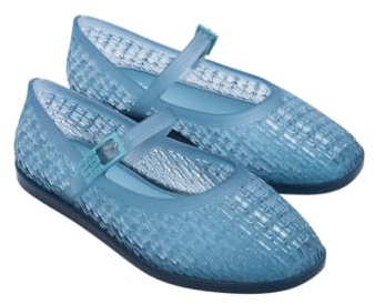 melissa Women's Harper Ad Ballet Flat, Blue, 6 UK