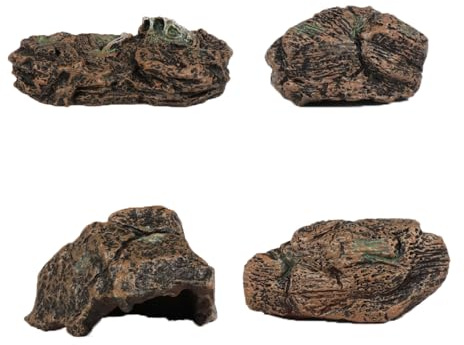 Eabdice 4 pièces Mini Rochers Simulés, 4 Pièces Rocaille Roches De Montagne, pour la Décoration de Jardins de Fées Miniature,d'Aménagement Paysagers Mini