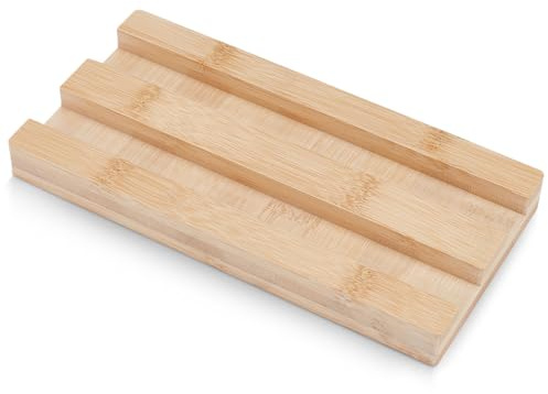 BENECREAT Bamboo Cutting Board Stand, Chopping Boards Rack Organizer, Kitchen Cabinet Organizer, Chopping Board Storage Stand Rack 20x10x2cm/7.9x3.9x0.8inch