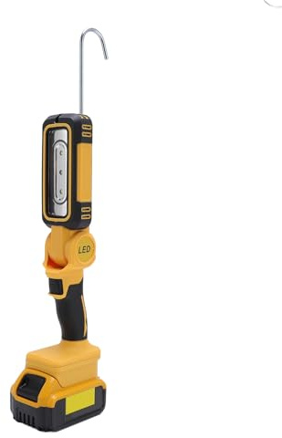 YWBL-WH 25 W Kabelloses LED-Arbeitslicht, 500 Lm, 2 Helligkeiten, Verstellbarer Winkel mit 360°-Aufhängehaken für 20 V Werkzeugbatterien, Werkstatt, Garage, Autoreparatur und Camping