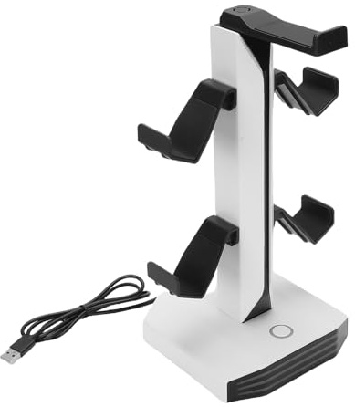 GOWENIC RGB Headphone Stand with Immersive Lighting and USB Charging Ports for Gaming Setup