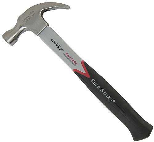 Estwing MRF16C 16oz Curve Claw Hammer with Jacketed Fiberglass Handle, Silver