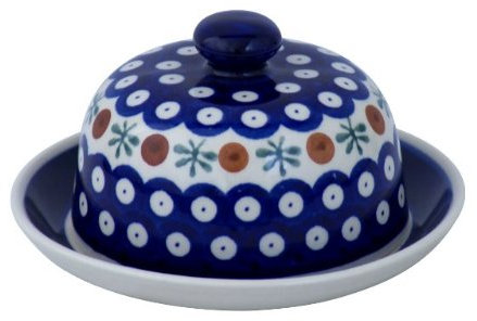 Original Bunzlauer Käseglocke S/Butterglocke für Rollbutter Ø 14,0 cm im Dekor 41