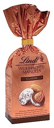 Lindt Weihnachtsmandeln Classic | 100g | geröstete Mandeln in Gianduja- und Vollmilchschokolade | Verfeinert mit Zimt & Koriander | Edles Schokoladengeschenk zu Weihnachten von Lindt