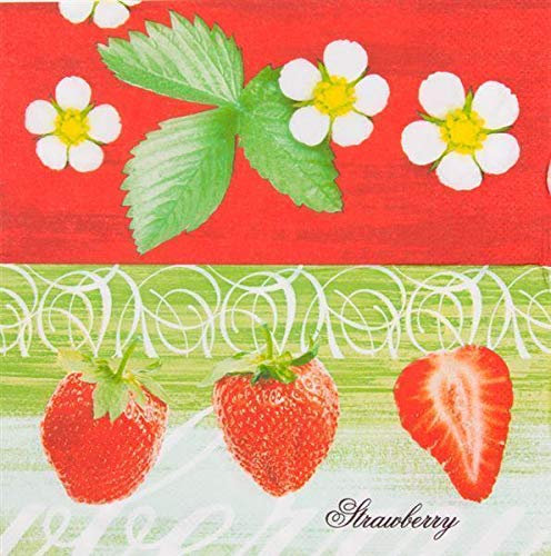 Everflag Restaurant-Servietten Erdbeeren 100er Pack