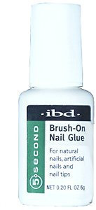 IBD 5 Second Brush On Nail Glue for Natural Nails, Artificial Nails & Nail Tips 0.20oz/6g by IBD