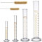 Borsilikatglas Meßzylinder Messzylinder Set Laborzylinder Set mit zwei Bürste 5ml 10ml 50ml 100ml