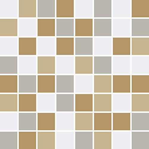 PrintYourHome Fliesenaufkleber für Küche und Bad | Mosaik Steam-Punk glänzend | Fliesenfolie für 20x25cm Fliesen | 4 Stück | Klebefliesen günstig in 1A Qualität