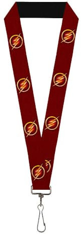Buckle-Down Unisex-Erwachsene Lanyard-1.0-The Flash Logo5 Burgundy/Golds Schlsselanhnger, Mehrfarbig, Einheitsgröße