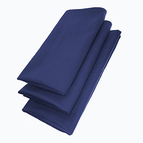 Edel Servietten Set / 3 Stoff-Serviette in Blau/Dunkelblau quadratisch 45 cm x 45 cm - Tisch-Tücher/Mundtuch, Mundtücher