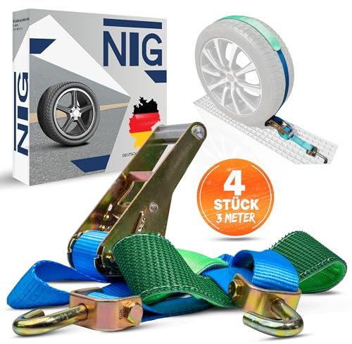NTG 4 cinghie da carico, 3000 kg, 3200 mm, blu, chiusura in acciaio inox