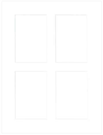 nielsen Passepartout Premium Karton 2,5 mm, Außenformat 30x40 cm für 4 Bilder 10x15 cm, hellweiß