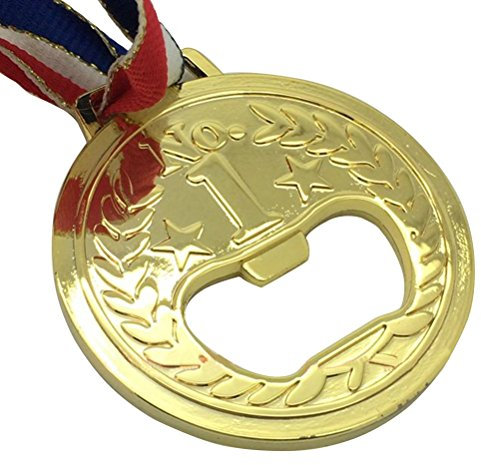 bestomz Flaschenöffner Goldmedaille Zubehör für Wein Bier Getränk-Stil für Küche Restaurant (Gold)