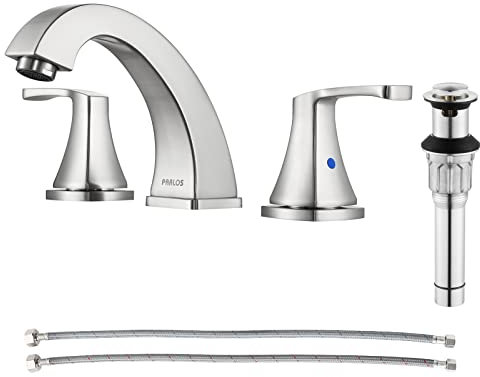 Parlos doppi manici Wide spread rubinetto del bagno con pop up di scarico del lavandino e rubinetto Cupc supply Lines